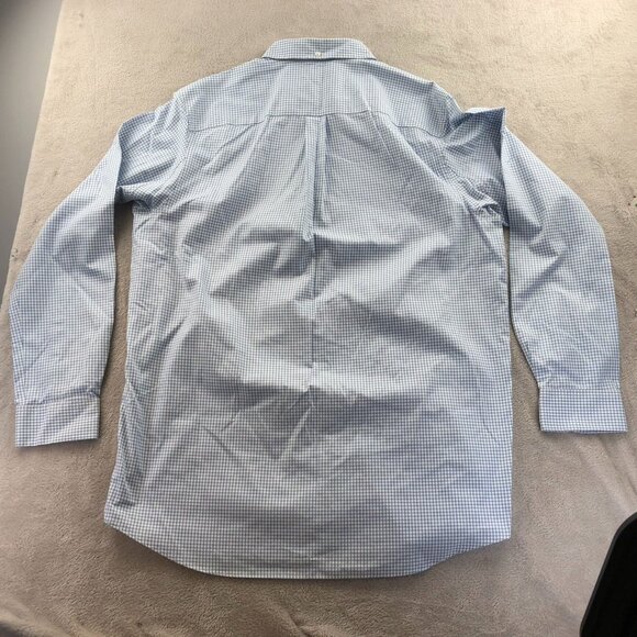 Duluth Trading Co. Men Shirt XLT Blue Check Wrinkle Fighter Trim Fit Button-Down - Picture 11 of 11